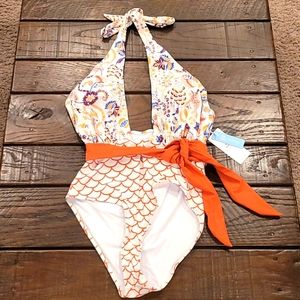 NWT Cupshe Orange Tie One Piece